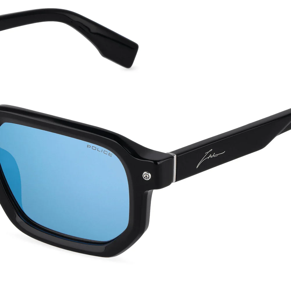 Police | SPLU82 | Zac Efron Signature Shiny Black Smoke Mirror Blue - Image 6