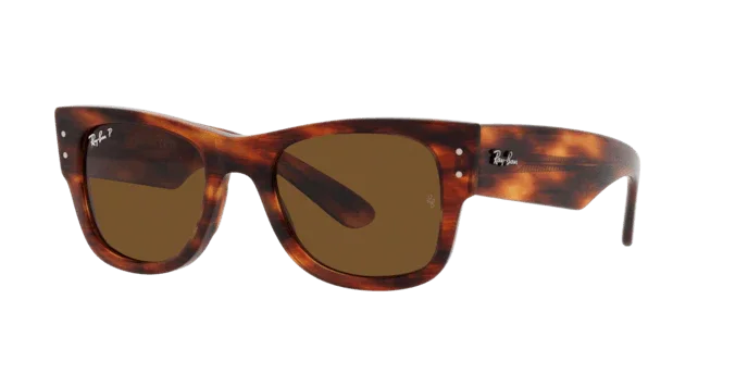 Ray-Ban | 0840S Mega Wayfarer | Striped Havana Polarised - Image 2