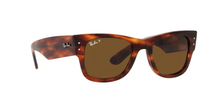 Ray-Ban | 0840S Mega Wayfarer | Striped Havana Polarised - Image 3