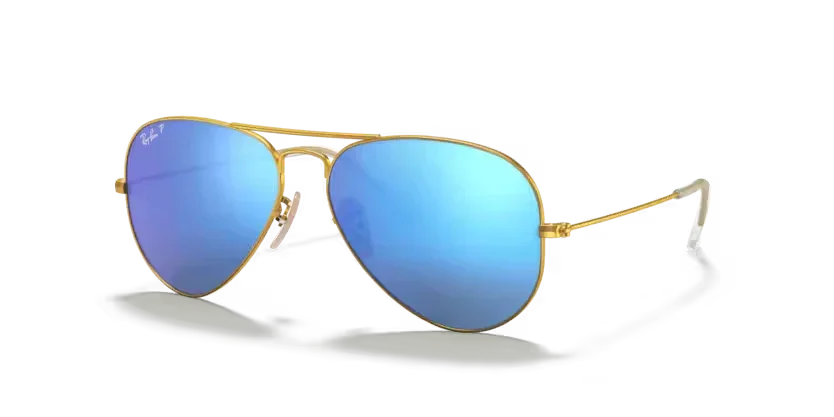 Ray-Ban | 3025 Aviator Large Metal | Gold & Blue Polarized - Image 2