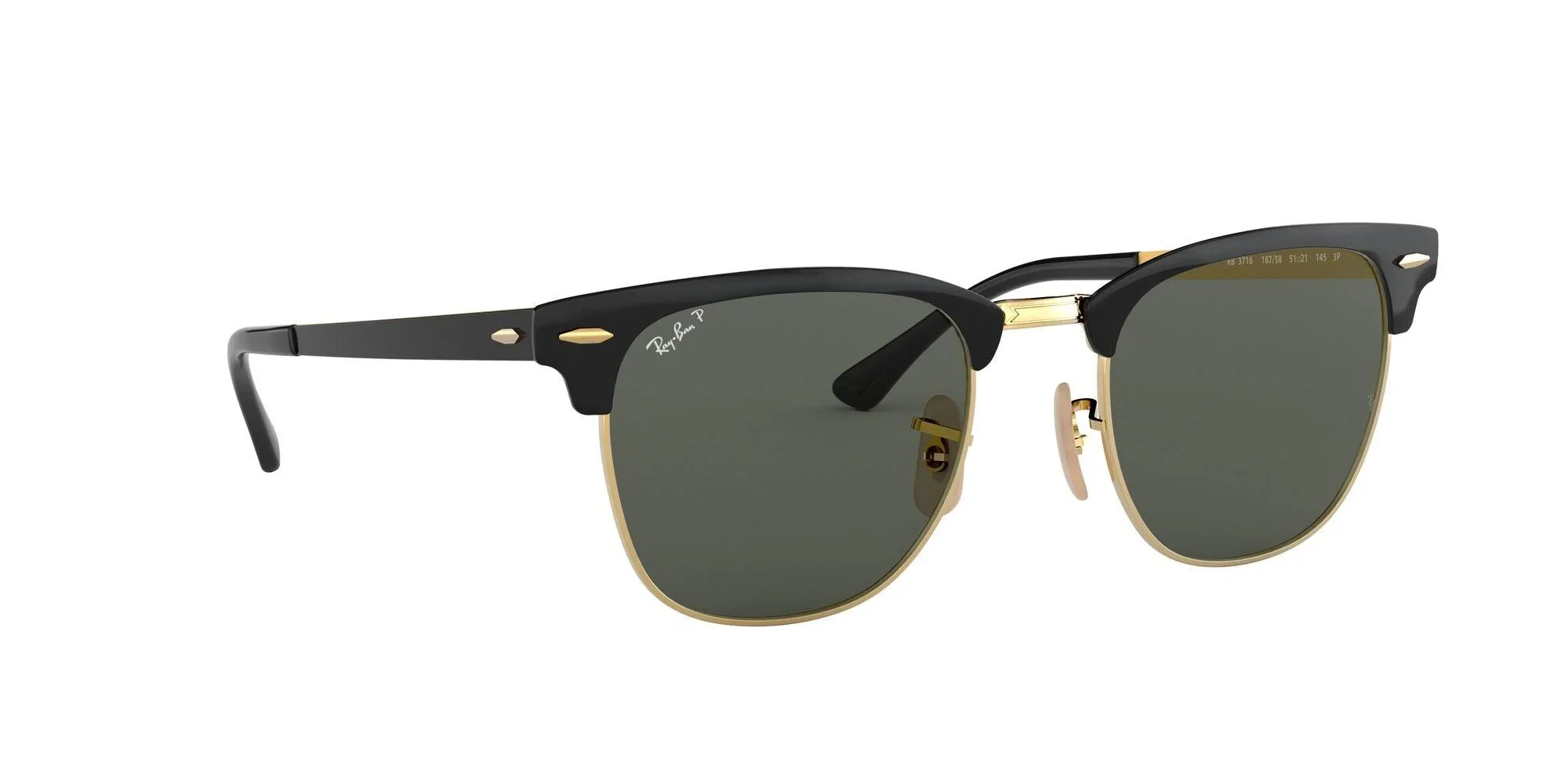 Ray-Ban | 3716 Clubmaster Metal | Gold Top Black Polarised - Image 3