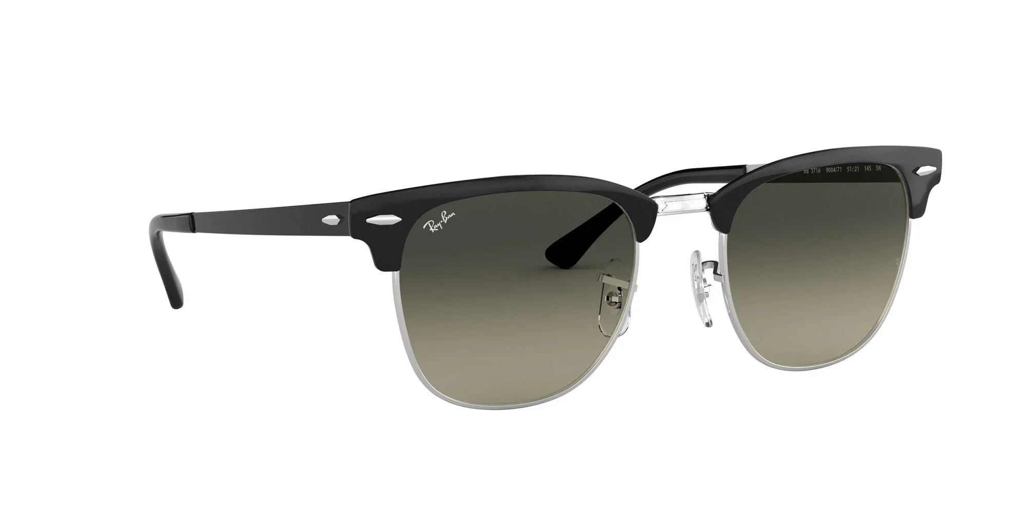 Ray-Ban | 3716 Clubmaster Metal | Silver Top Black - Image 3